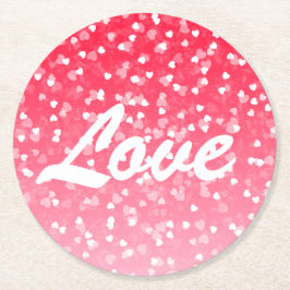 Porta-copo De Papel Redondo Corações e Amor do namorados