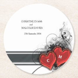 Porta-copo De Papel Redondo Corações e Rolos