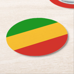Porta-copo De Papel Redondo CORES DA BANDEIRA DE RASTAFARI + suas ideias
