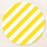 Porta-copo De Papel Redondo Cores de tendência de Modelo com faixa branca amar<br><div class="desc">Modelo branco amarelo cor de tendência das cores elegantes de papel redondo decorativo moderno elegante.</div>