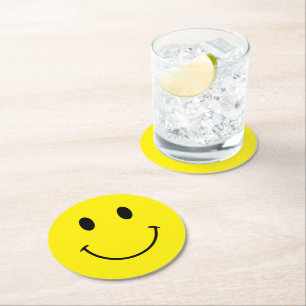 Porta-copo De Papel Redondo Cores Personalizadas Sorriso Fofo Retrô