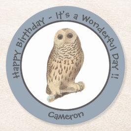 Porta-copo De Papel Redondo Coruja Barred - Aniversário ou Outro Evento Pensad