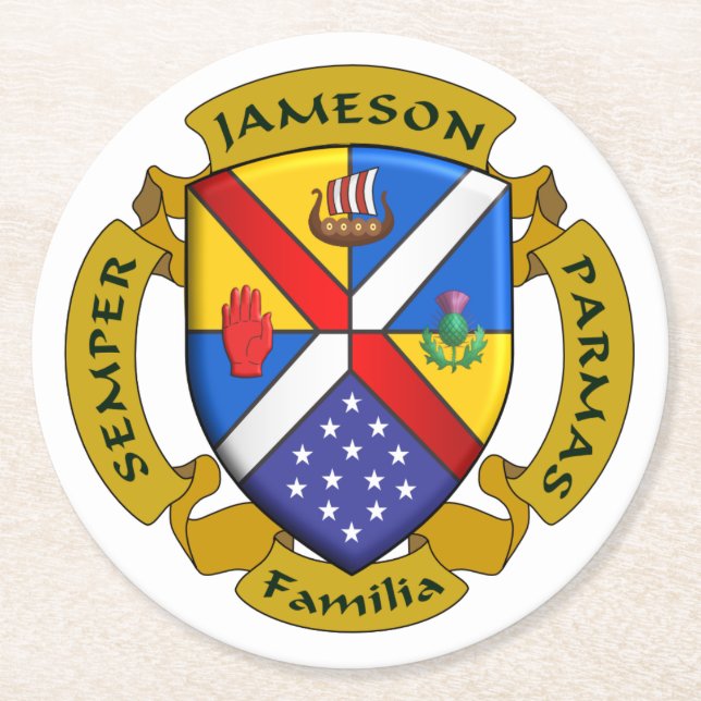 Porta-copo De Papel Redondo Coster JamFam (Frente)