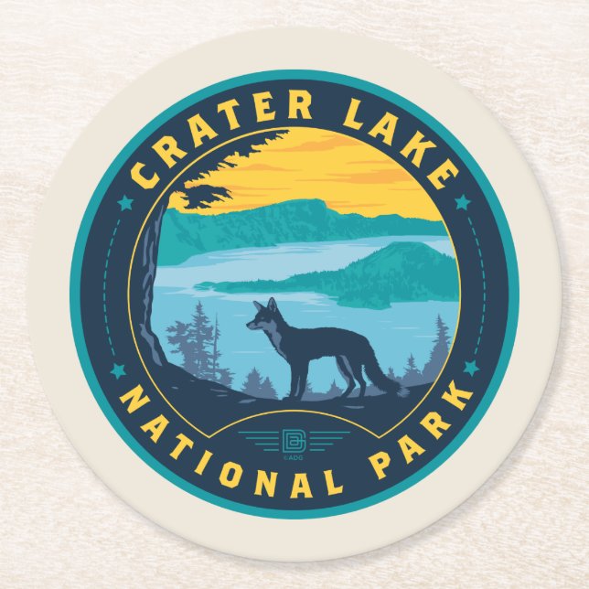 Porta-copo De Papel Redondo Crater Lake National Park (Frente)