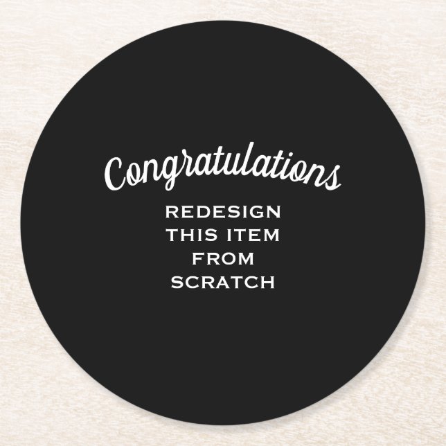 Porta-copo De Papel Redondo Crie seu (Frente)