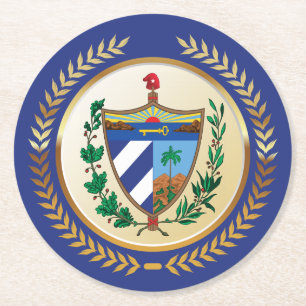 Porta-copo De Papel Redondo Cuba Casaco de Armas