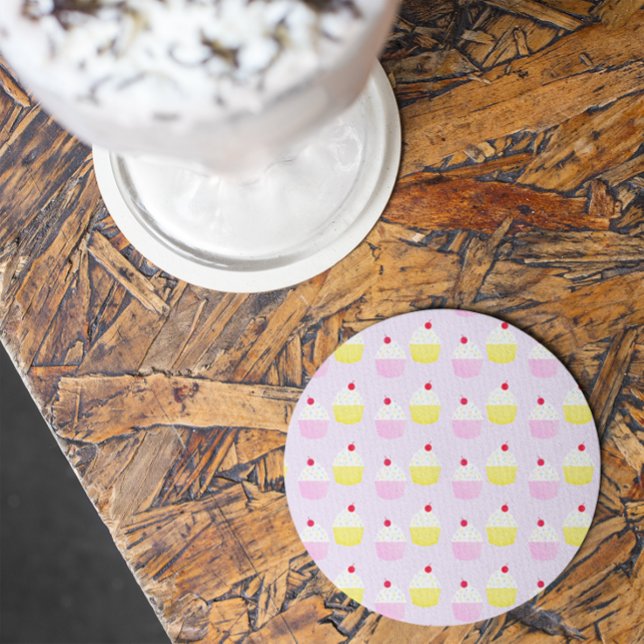 Porta-copo De Papel Redondo Cupcake Baking Birthday (Criador carregado)