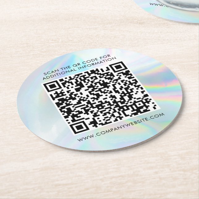 Porta-copo De Papel Redondo Custom Business Holographic QR Code Marketing (Angulado)