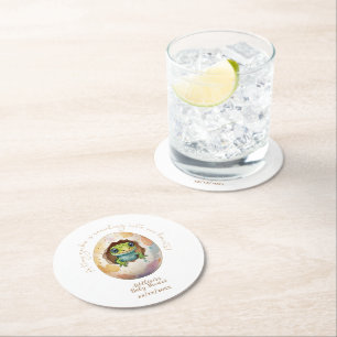 Porta-copo De Papel Redondo Cute Kawaii Gecko Lizard Chá de fraldas de Ovo