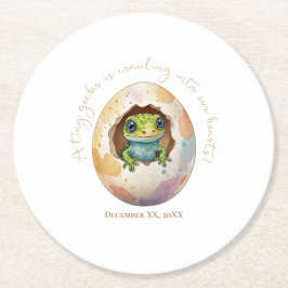 Porta-copo De Papel Redondo Cute Kawaii Gecko Lizard Chá de fraldas de Ovo