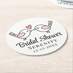 Porta-copo De Papel Redondo Cute Lovebirds Cartoon Amor Pássaros Chuveiro Nupc