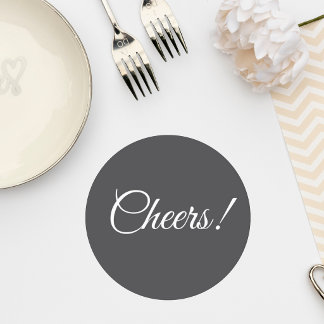 Porta-copo De Papel Redondo Dark Gray Wedding Cocktail Coaster