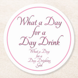 Porta-copo De Papel Redondo Day Drink - Para ela! por Jeff Willis Art Flask