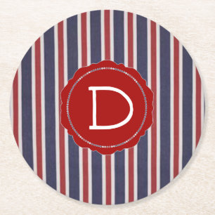 Porta-copo De Papel Redondo Design All-American Patriotic Striped