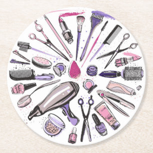Porta-copo De Papel Redondo Design de Círculo de Makeup