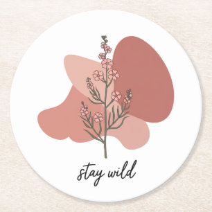 Porta-copo De Papel Redondo Design Floral Selvagem