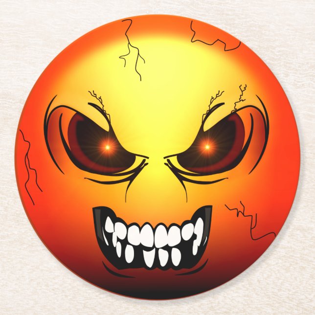 Porta-copo De Papel Redondo Dessous-de-verre Rond En Papier Angermoji (Frente)