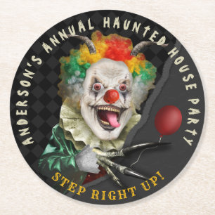 Porta-copo De Papel Redondo Dia das Bruxas - Assustador do Palhaço Adulto - Fe