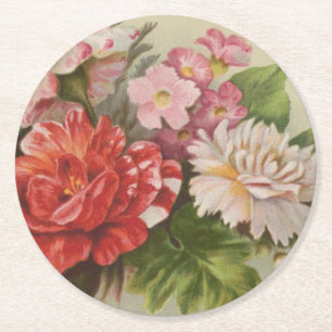 Porta-copo De Papel Redondo Dia dos Namorados Antigo, L. Prang & Co., 1882