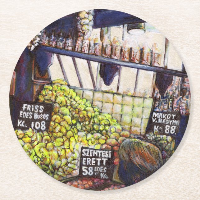 Porta-copo De Papel Redondo Dimensões da curiosidade (Frente)