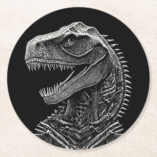 Porta-copo De Papel Redondo Dinossauro Gótico T-Rex