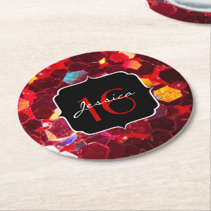 Porta-copo De Papel Redondo Doce brilhante 16 do teste padrão do brilho do