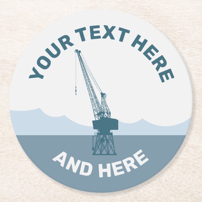 Porta-copo De Papel Redondo Dockyard Crane (Frente)