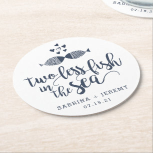 Porta-copo De Papel Redondo Dois if por Mar Casamento Personalizado