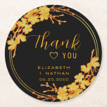 Dourado Casamento Floral Clássico de Luxo - Obriga