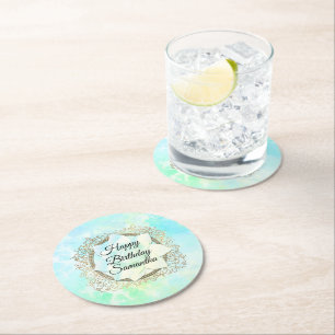 Porta-copo De Papel Redondo Dreampaels Lotus Flower Personalizado Aniversário