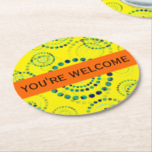 Porta-copo De Papel Redondo Dts Circle Power Flowers II + seu backgr. & ideia