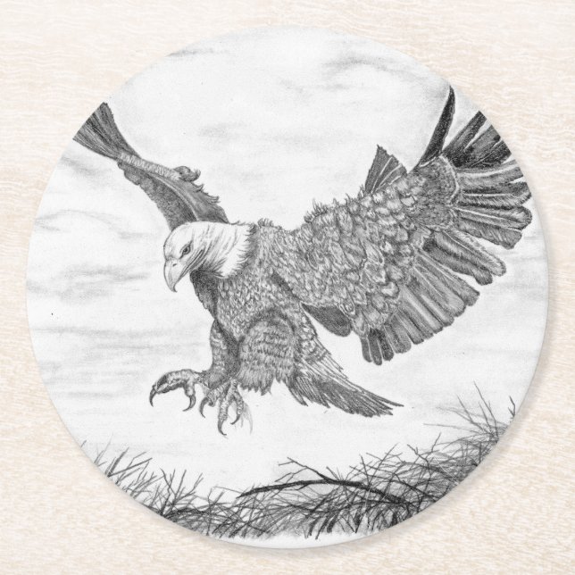 Porta-copo De Papel Redondo Eagle Landing (Frente)