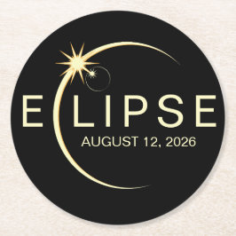 Porta-copo De Papel Redondo Eclipse Solar Astronomia Evento 2026