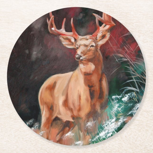 Porta-copo De Papel Redondo Edelhert - Red Deer Coaster (Frente)