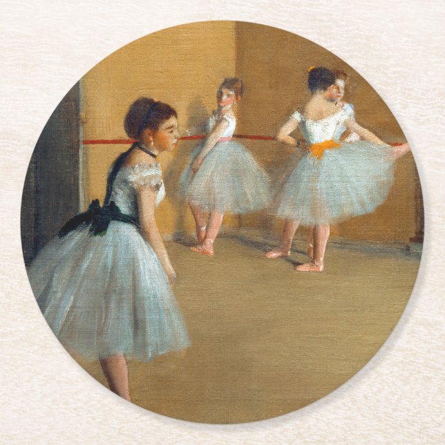 Porta-copo De Papel Redondo Edgar Degas A Dança Foyer na Ópera (Frente)