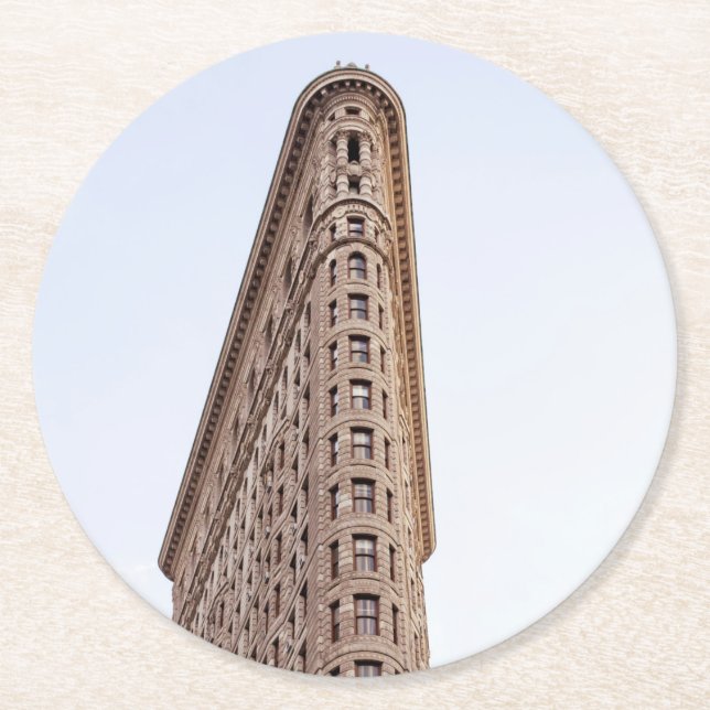 Porta-copo De Papel Redondo Edifício Flatiron Cidade de Nova York (Frente)