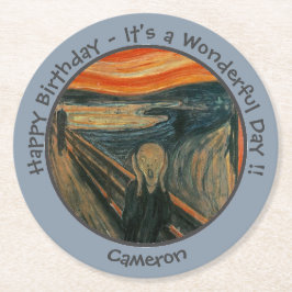 Porta-copo De Papel Redondo Edvard Munch A Coleção De Itens Da Parte Do Gritar