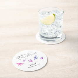 Porta-copo De Papel Redondo Ele Me Dá Borboletas