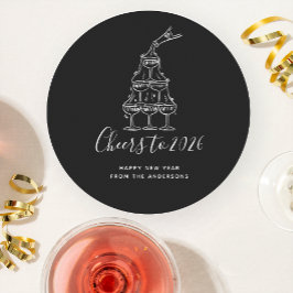 Porta-copo De Papel Redondo Elegant Black New Years Eve Party Paper Plate