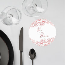Elegant Terracotta Floral Wedding Coaster