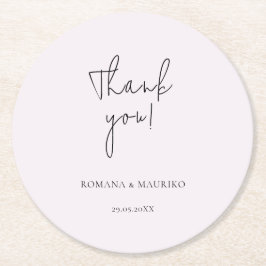 Porta-copo De Papel Redondo Elegante Negro E Lilac Minimalista