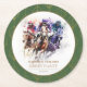 Porta-copo De Papel Redondo Elegante Race Horse Derby Partido Equestre (Frente)