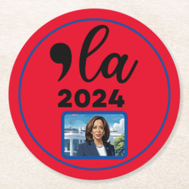 Porta-copo De Papel Redondo Eleição Kamala Harris 2024 Engraçado Anti Trump