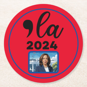 Porta-copo De Papel Redondo Eleição Kamala Harris 2024 Engraçado Anti Trump