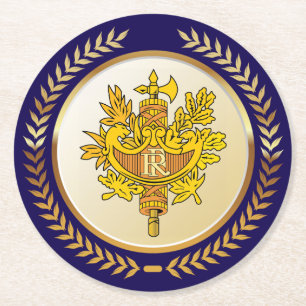 Porta-copo De Papel Redondo Emblema Da França