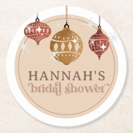 Porta-copo De Papel Redondo Enfeite de Natal Retro Boho Bolha Ornamento Chá de