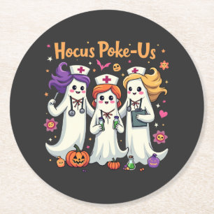 Porta-copo De Papel Redondo Enfermagem de Spoke, Fantasma de Halloween Spooky