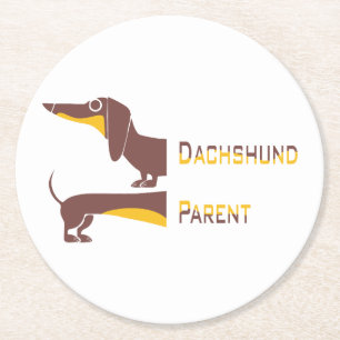 Porta-copo De Papel Redondo Engraçado e fofo dachshund para os pais de cães lo