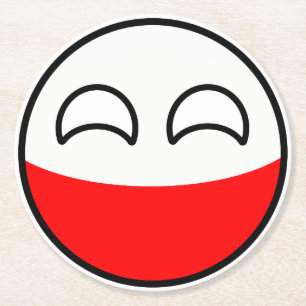 Porta-copo De Papel Redondo Engraçado Tending Geeky Polônia Countryball