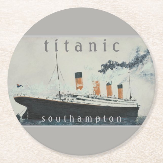 Porta-copo De Papel Redondo Entrega da Linha White Star do Partido TITANIC (Frente)